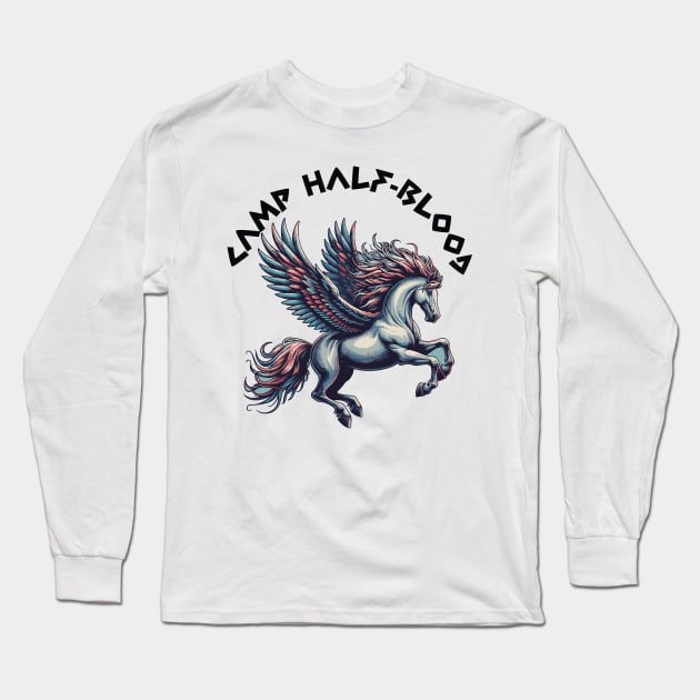 Mythical Winged Horse: Pegasus camp half blood - percy jackson Long Sleeve T-Shirt by whatyouareisbeautiful